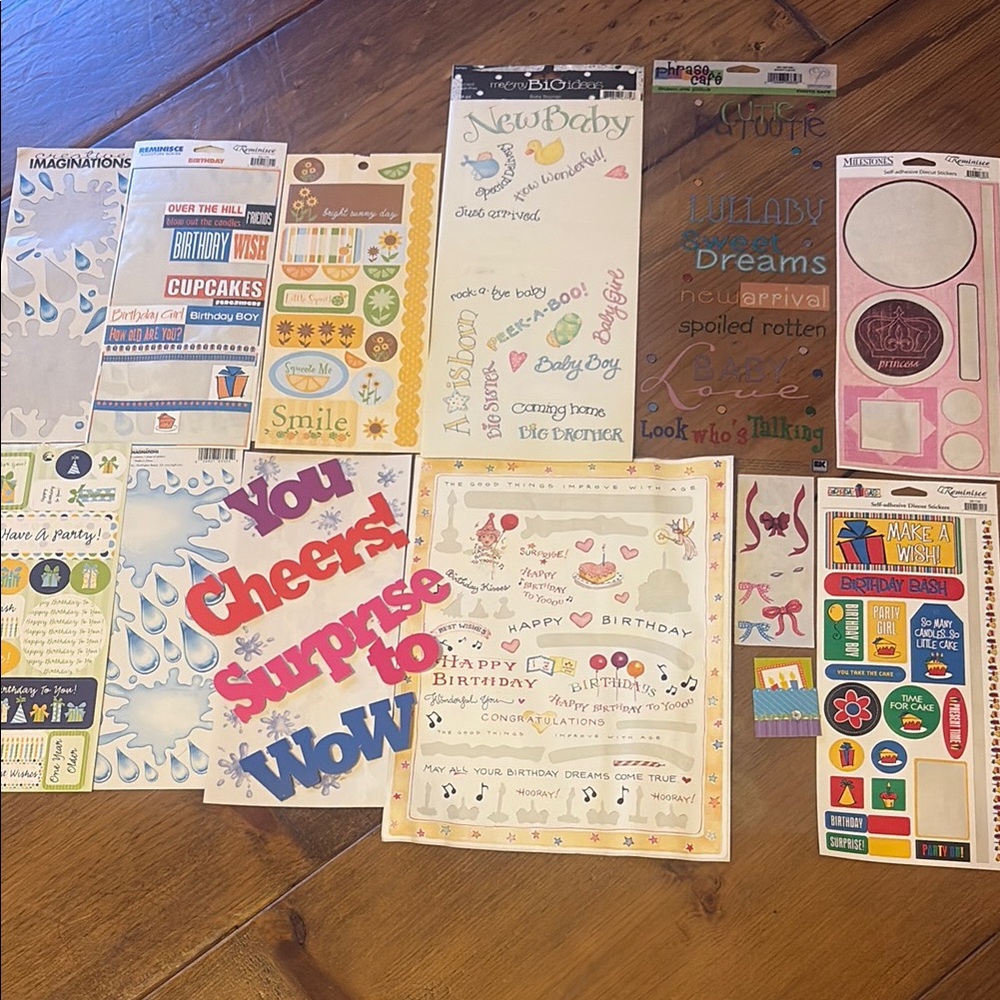 Assorted Scrapbooking Sticker Collection